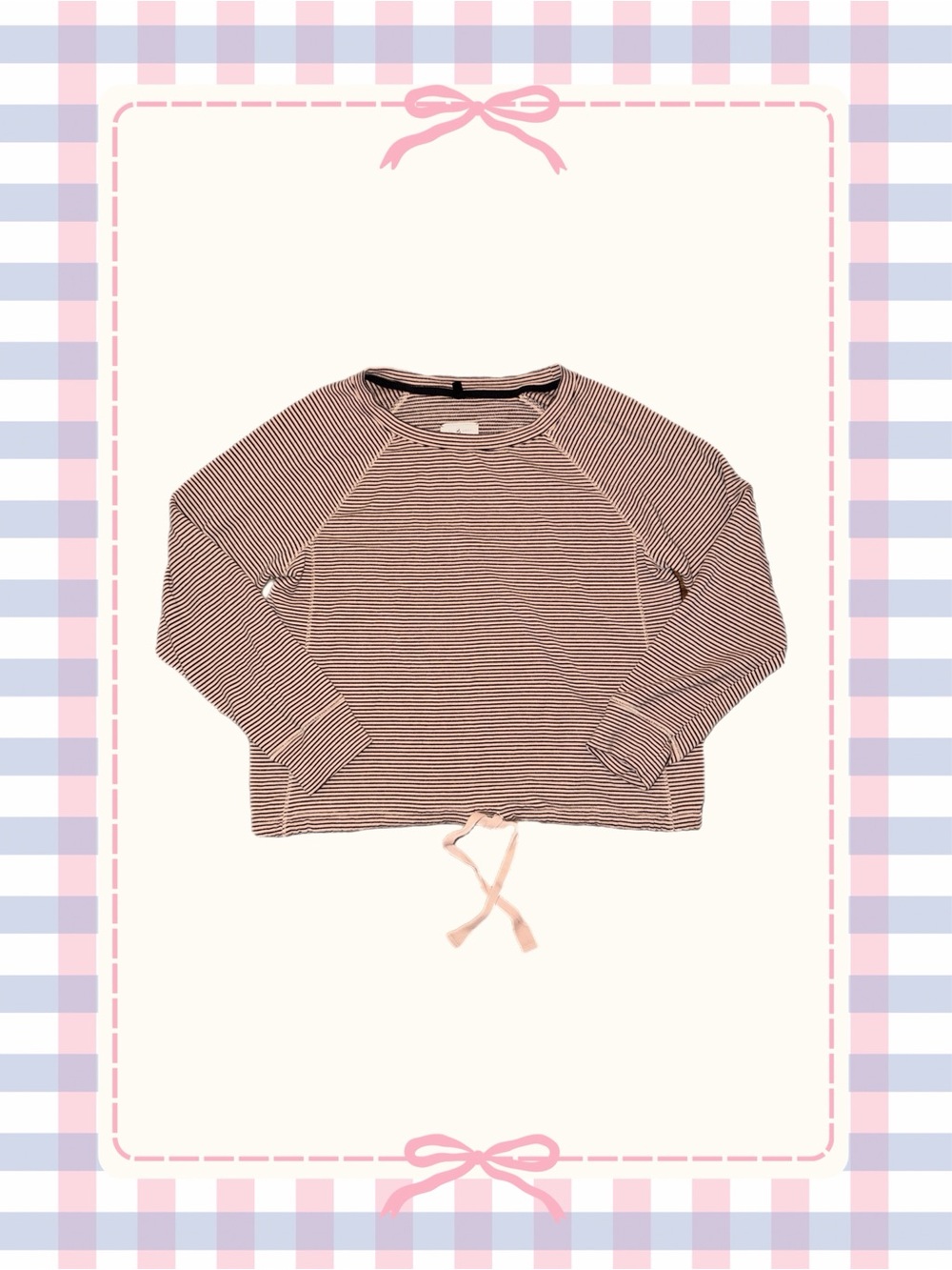 Lou & Grey Pink and Black Striped Drawstring Sweatshirt